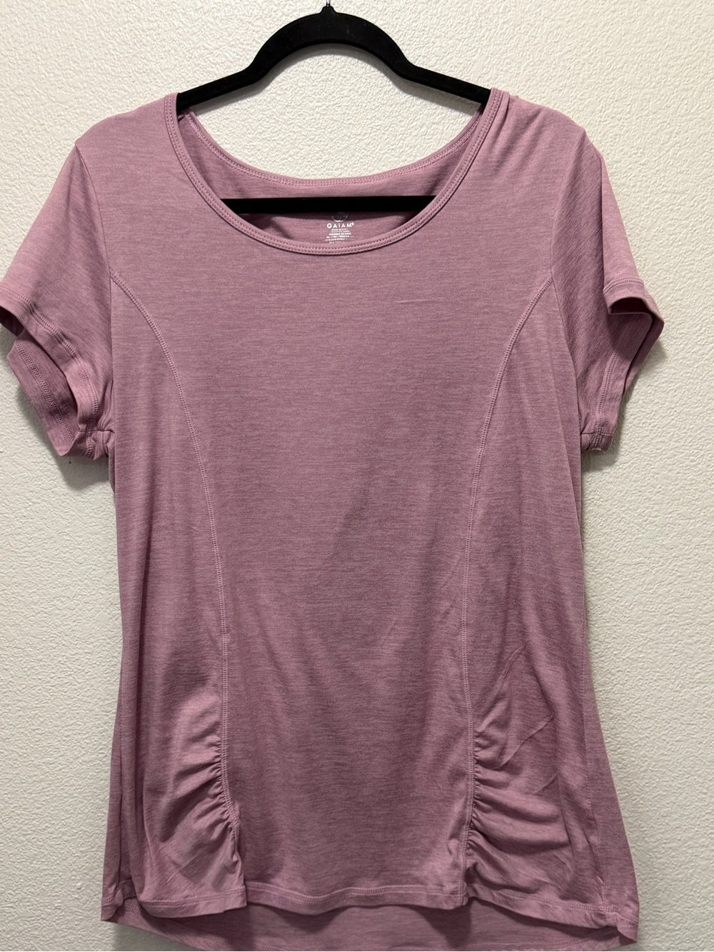 Gaiam dusty pink short sleeve soft yoga t-shirt, size XL